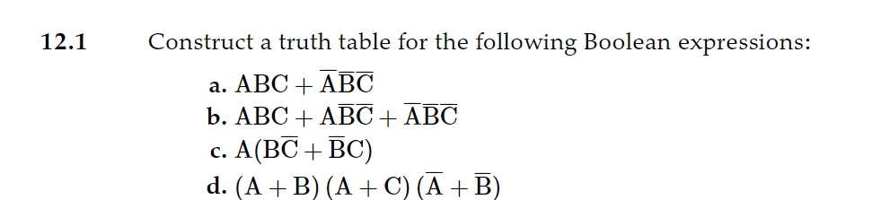 Solved Truth Table Construction and Boolean Expression | Chegg.com