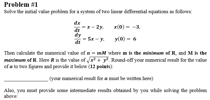 Solved Problem #1 Solve the initial value problem for a | Chegg.com