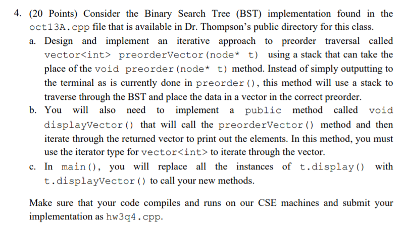 Solved Here is the OCT13A.CPP file /* ** Binary Search Tree | Chegg.com