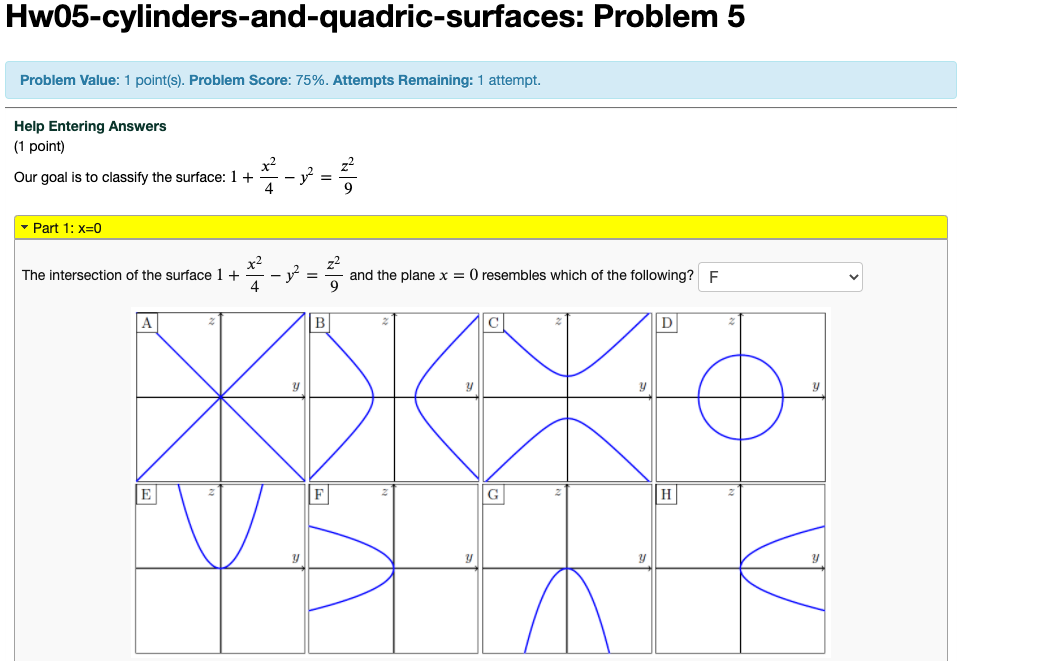 Solved Hw05-cylinders-and-quadric-surfaces: Problem 7 | Chegg.com