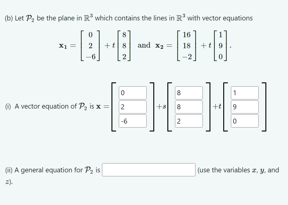 Solved (b) Let P2 be the plane in R3 which contains the | Chegg.com