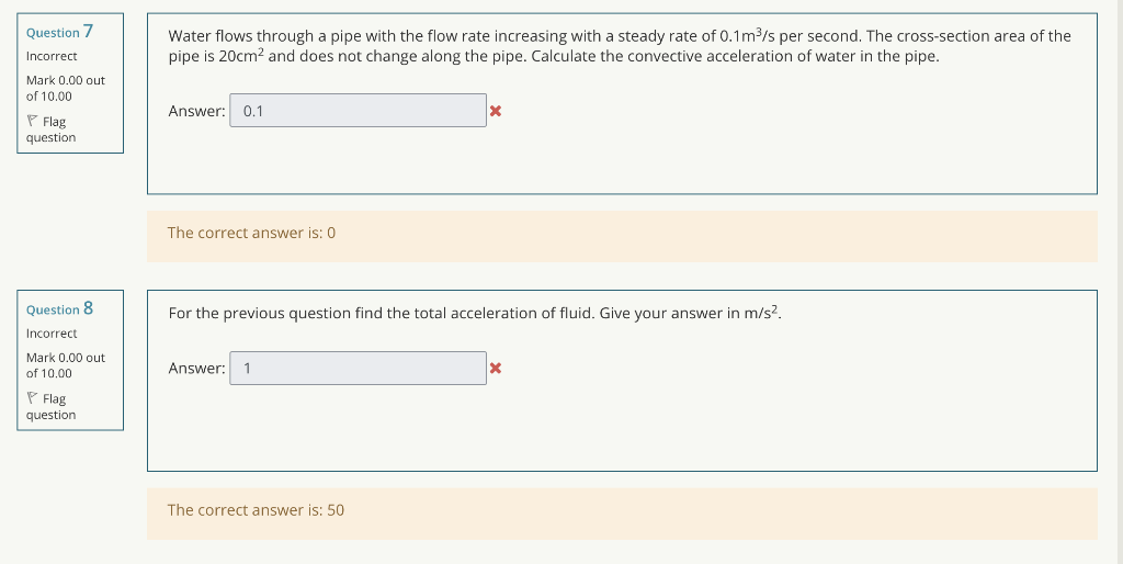 Solved Question 7 Water flows through a pipe with the flow | Chegg.com