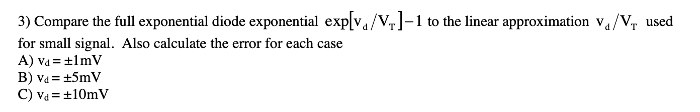 Solved 3) Compare the full exponential diode exponential | Chegg.com