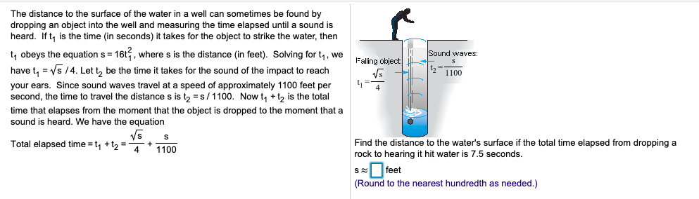 Measure Distance On Water Solved The Distance To The Surface Of The Water In A Well | Chegg.com