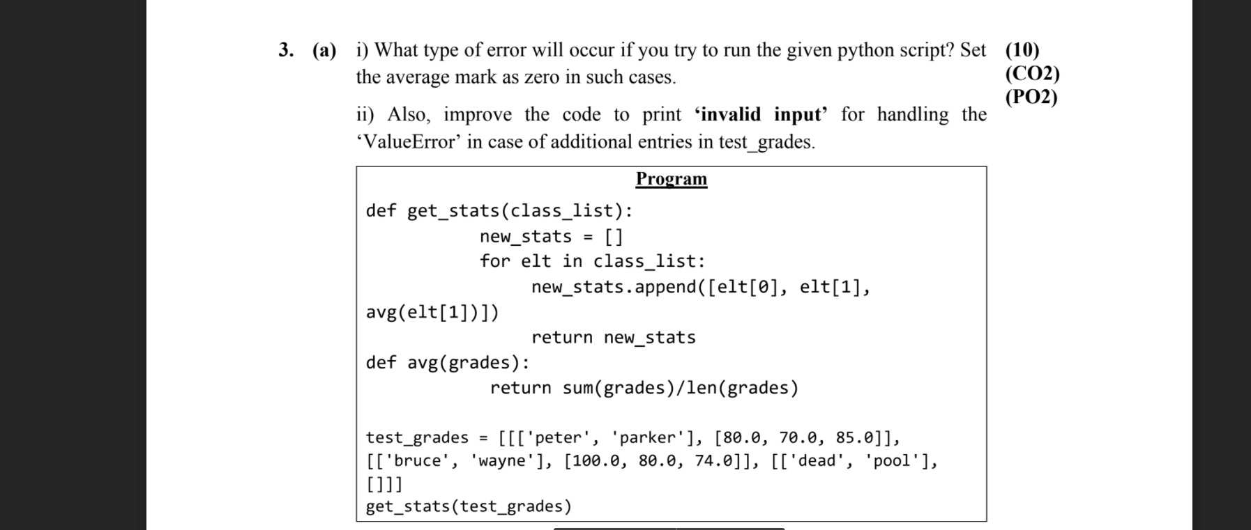 Solved 3. (a) i) What type of error will occur if you try to | Chegg.com
