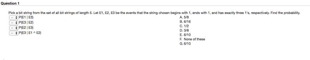 Solved Question 1 Pick a bit string from the set of all bit | Chegg.com