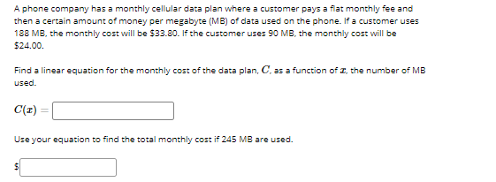 Solved A phone company has a monthly cellular data plan | Chegg.com