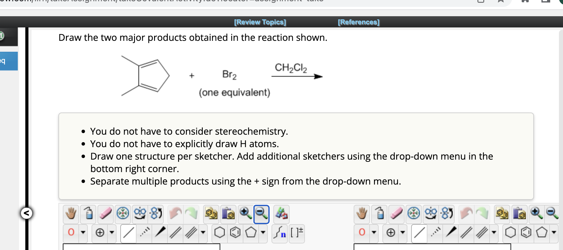 Solved Draw the two major products obtained in the reaction