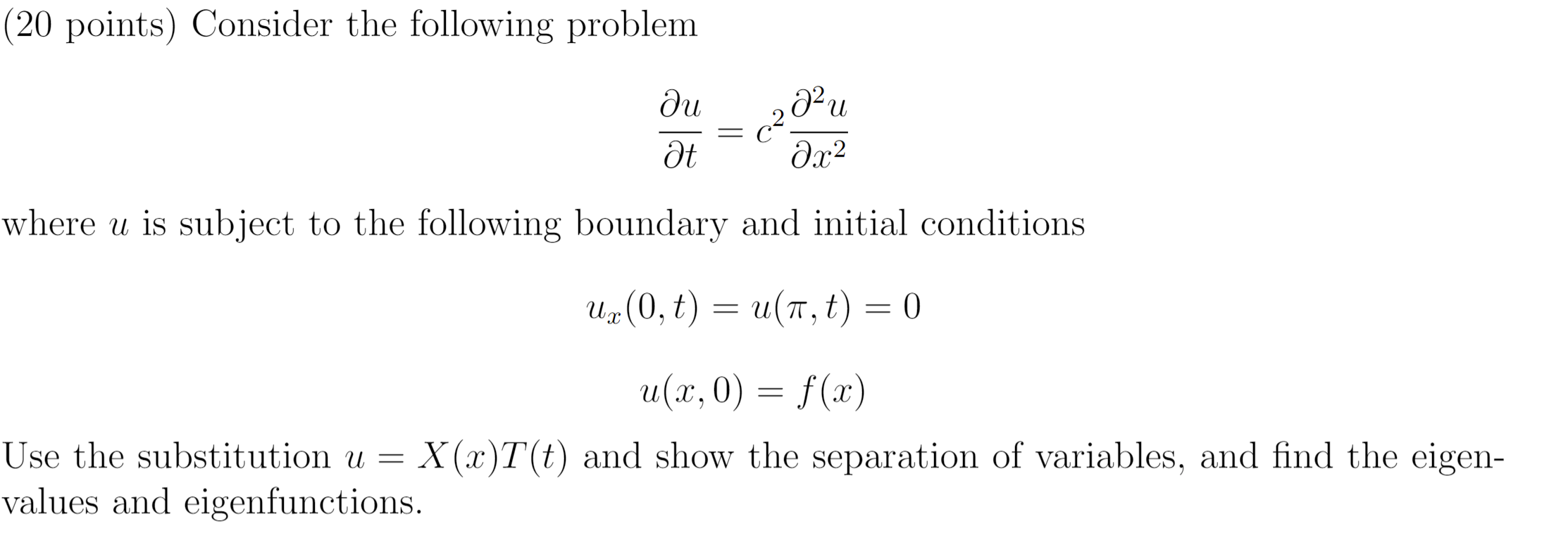 Solved (20 points) Consider the following problem ди 60°น = | Chegg.com
