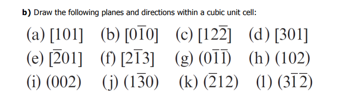Solved b) Draw the following planes and directions within a | Chegg.com