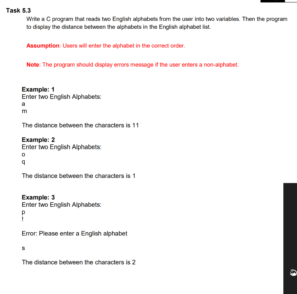 Solved Task 5.3 Write a C program that reads two English | Chegg.com