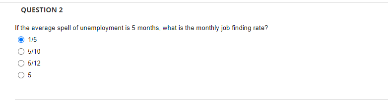 Solved If the average spell of unemployment is 5 months, | Chegg.com