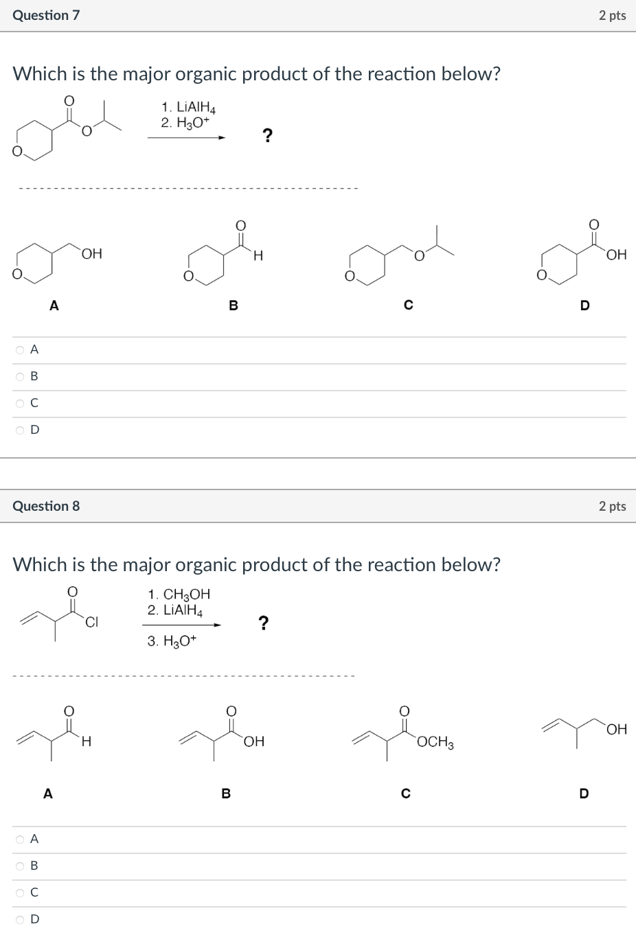 Solved Question 72 ﻿ptsWhich is the major organic product of | Chegg.com