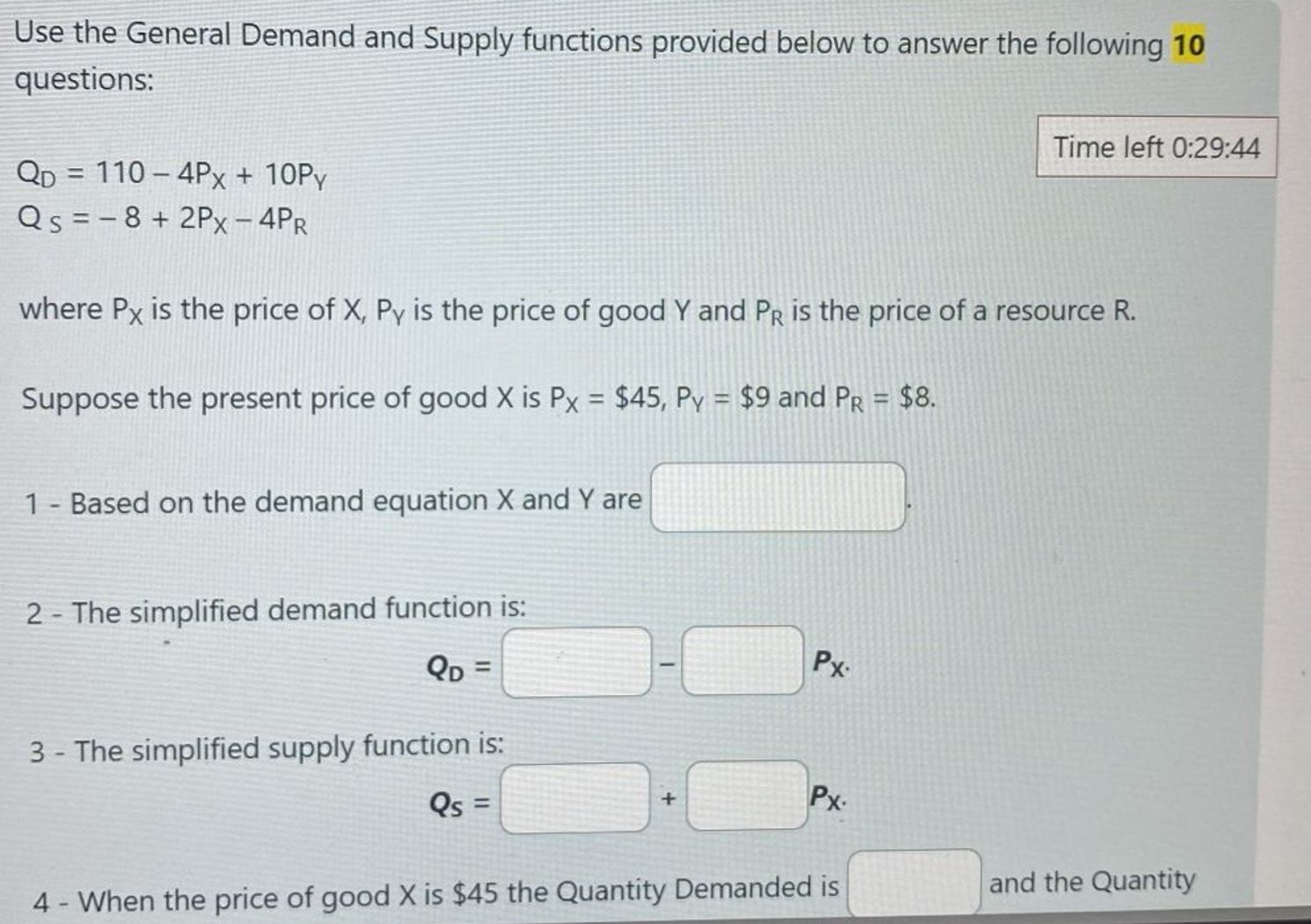 Solved Use the General Demand and Supply functions provided | Chegg.com