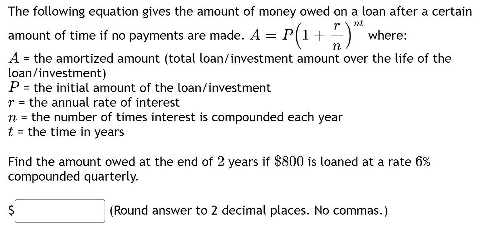 Solved Nt P(1+ M) The Following Equation Gives The Amount Of 