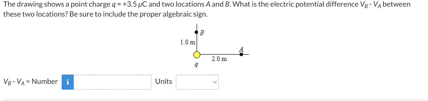 Solved The drawing shows a point charge q=+3.5μC and two | Chegg.com