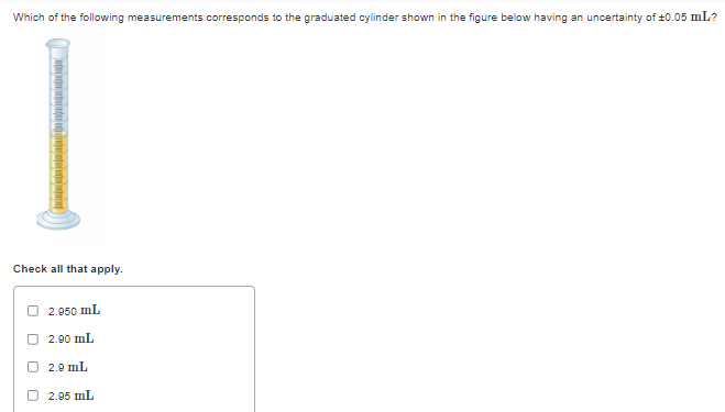 Solved Which of the following measurements corresponds to | Chegg.com