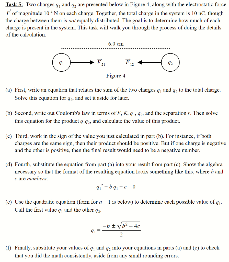 Solved Task 5: Two Charges Q1 And Q2 Are Presented Below In | Chegg.com