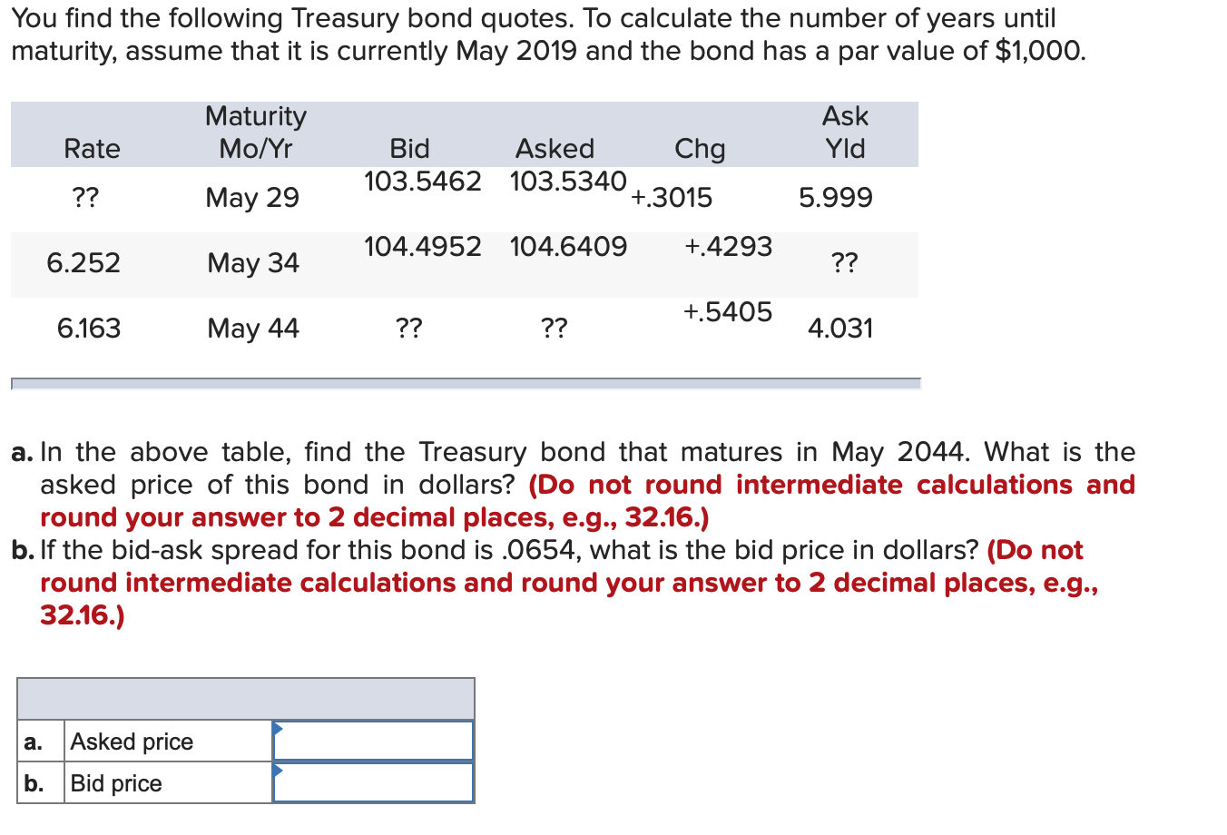 Solved You Find The Following Treasury Bond Quotes. To | Chegg.com