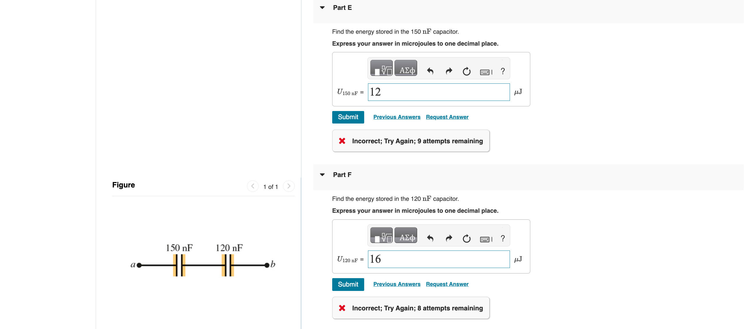 Solved Find The Energy Stored In The 150nf Capacitor. 