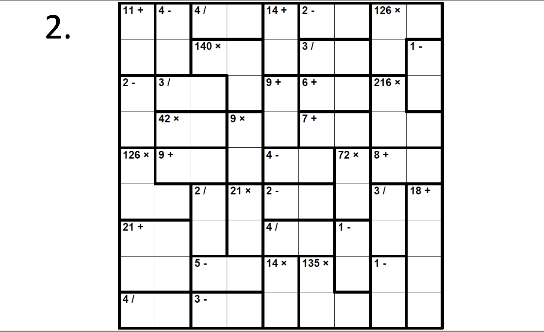 Solved Solve this puzzle, it's called “CALCUDOKU” and | Chegg.com