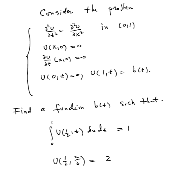 Solved Consider the prodtem ⎩⎨⎧∂t2∂2u=∂x2∂2u in | Chegg.com