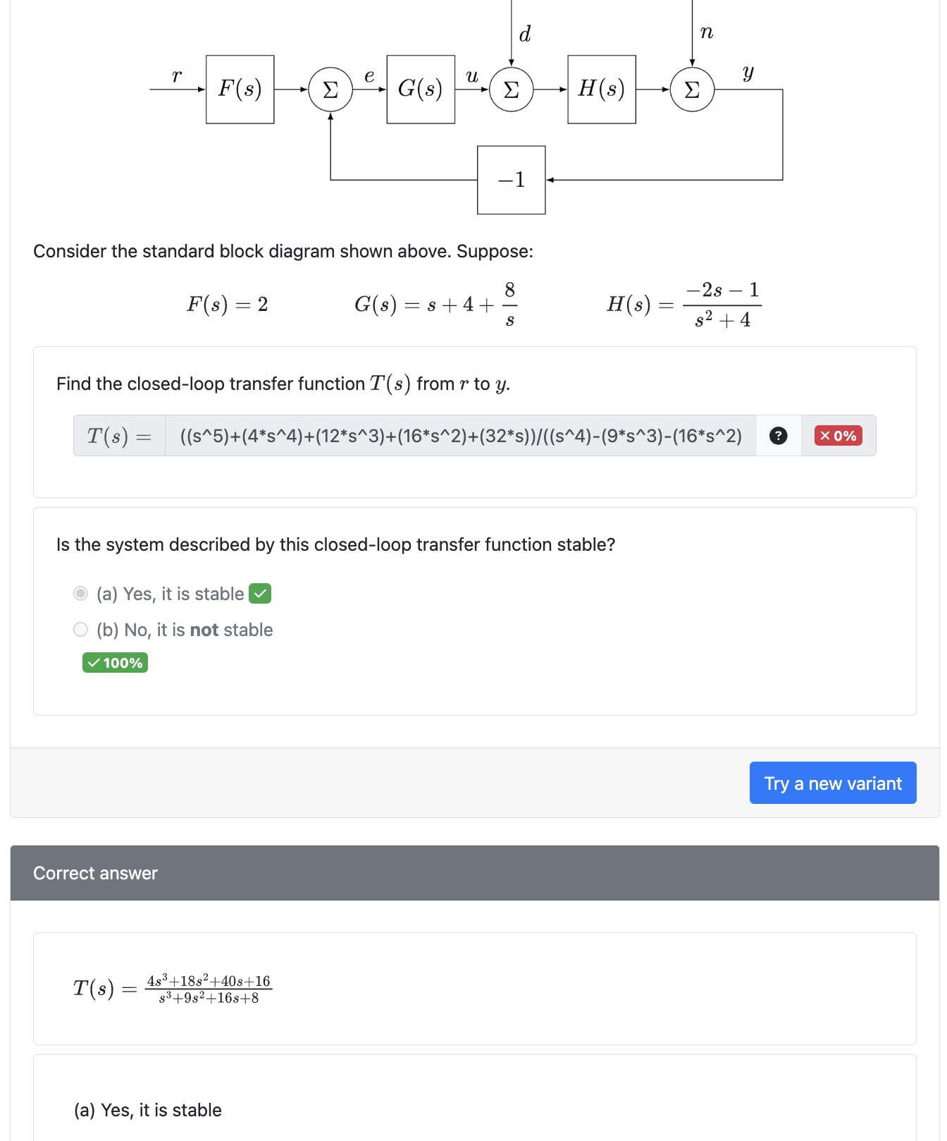 Solved Consider the standard block diagram shown above. | Chegg.com