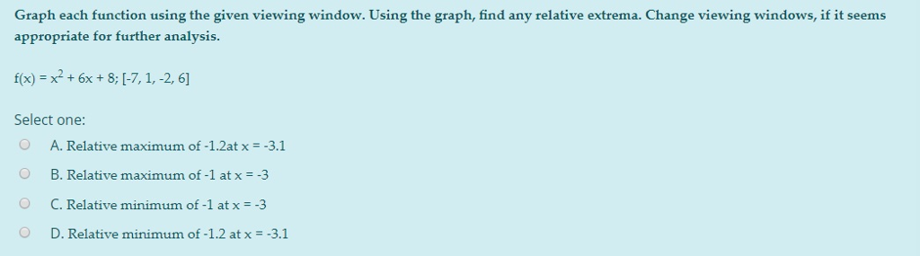 Solved Graph each function using the given viewing window. | Chegg.com