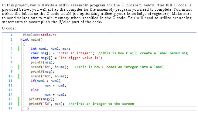 Solved In this project, you will write a MIPS assembly | Chegg.com
