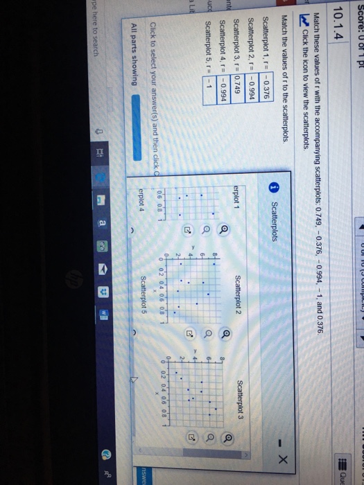Solved Match these values of r with the accompanying | Chegg.com