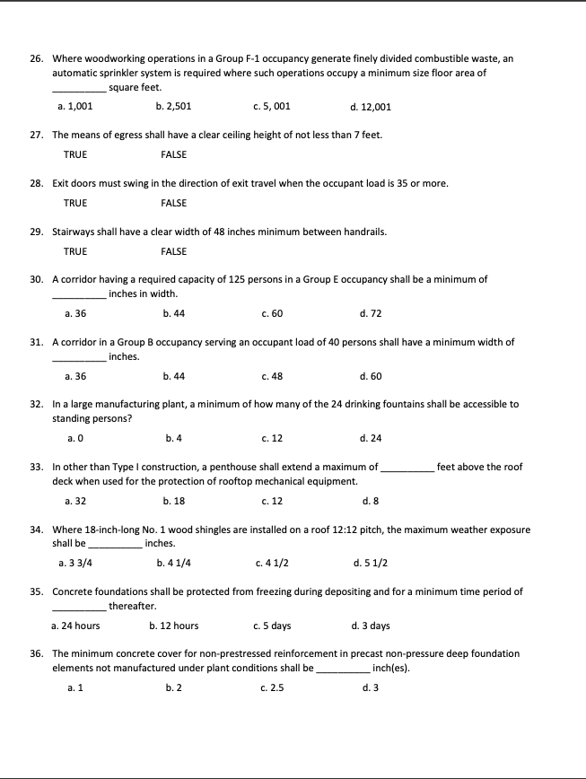 Solved 26. Where woodworking operations in a Group F-1 | Chegg.com