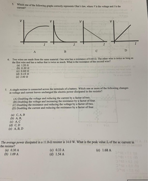 Solved: Hich One Of The Following Graphs Correctly Represe... | Chegg.com