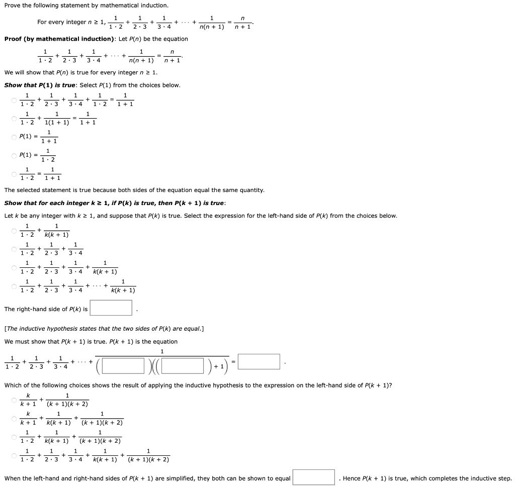 Solved Prove the following statement by mathematical | Chegg.com