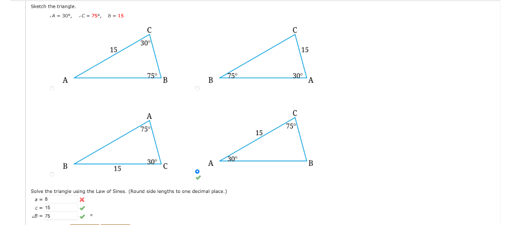Solved Solve The Triangle Using The Law Of Sines Assume B Chegg Com