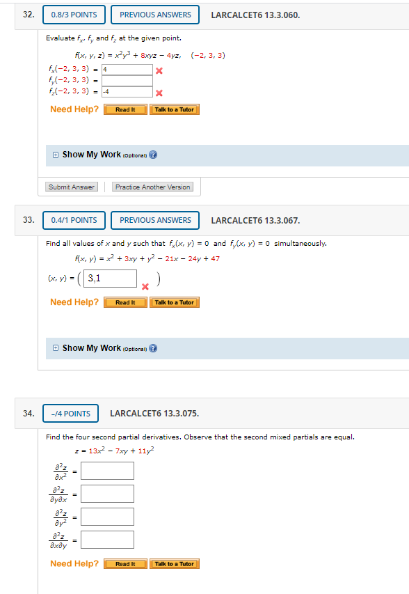 32 0 8 3 Points Previous Answers Larcalcet6 Chegg Com