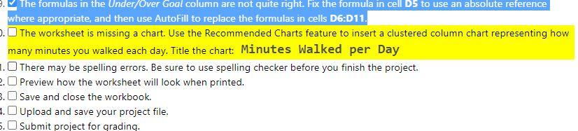 Step 10. Its the Formulas in the Under/Over Goal | Chegg.com