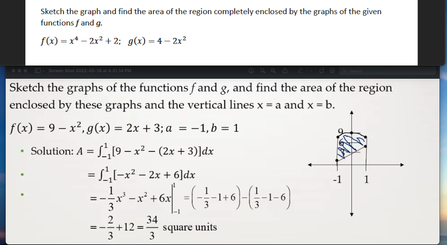 Solved Sketch the graph and find the area of the region | Chegg.com