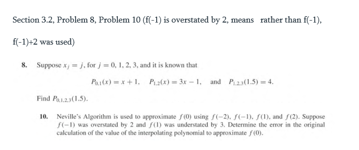 Solved Section 3.2, Problem 8, Problem 10 (f(-1) is | Chegg.com