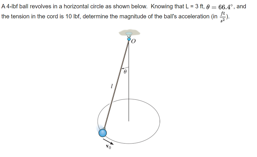 Solved A 4-ibf Ball Revolves In A Horizontal Circle As Shown 