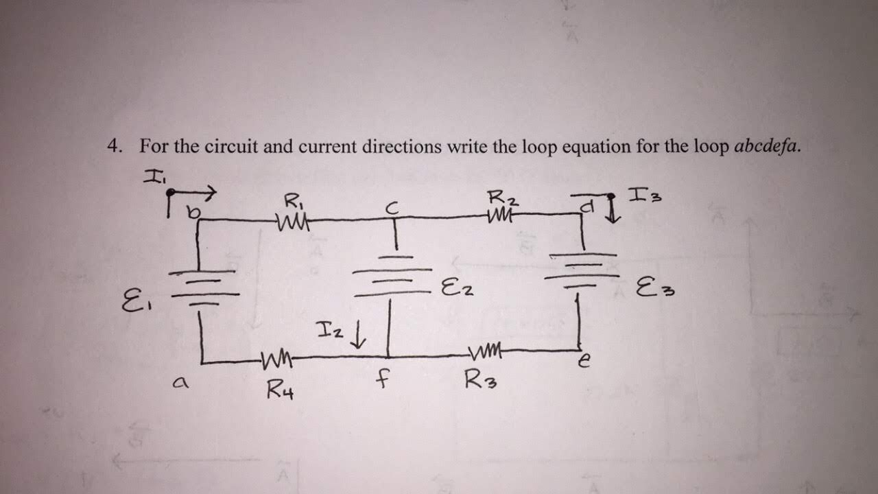 Solved 4. For the circuit and current directions write the | Chegg.com