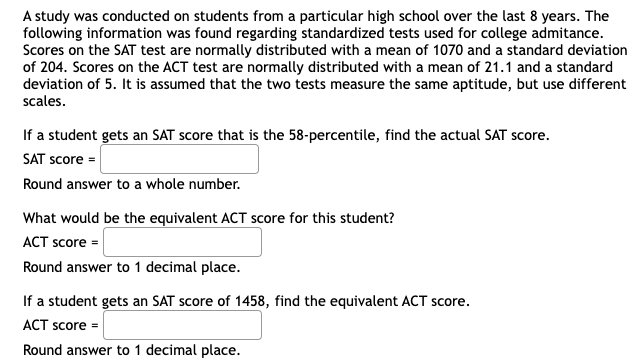 Solved A study was conducted on students from a particular | Chegg.com