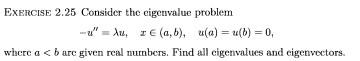 Solved EXERCISE 2.25 Consider the eigenvalue problem | Chegg.com