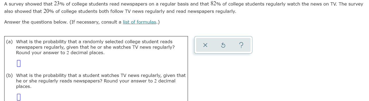 Solved A survey showed that 23% of college students read | Chegg.com