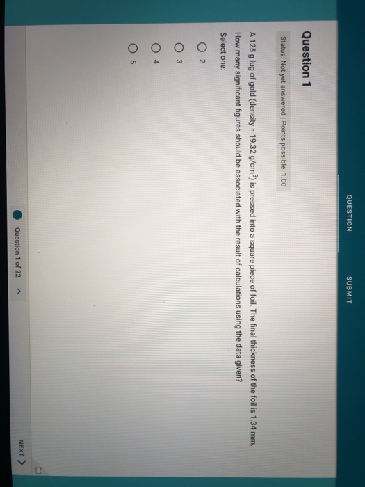 Solved QUESTION SUBMIT Question 1 Status: Not yet answered | | Chegg.com