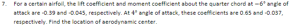 Solved 7. For a certain airfoil, the lift coefficient and | Chegg.com