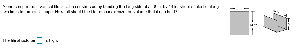 Solved A one compartment vertical file is to be constructed | Chegg.com