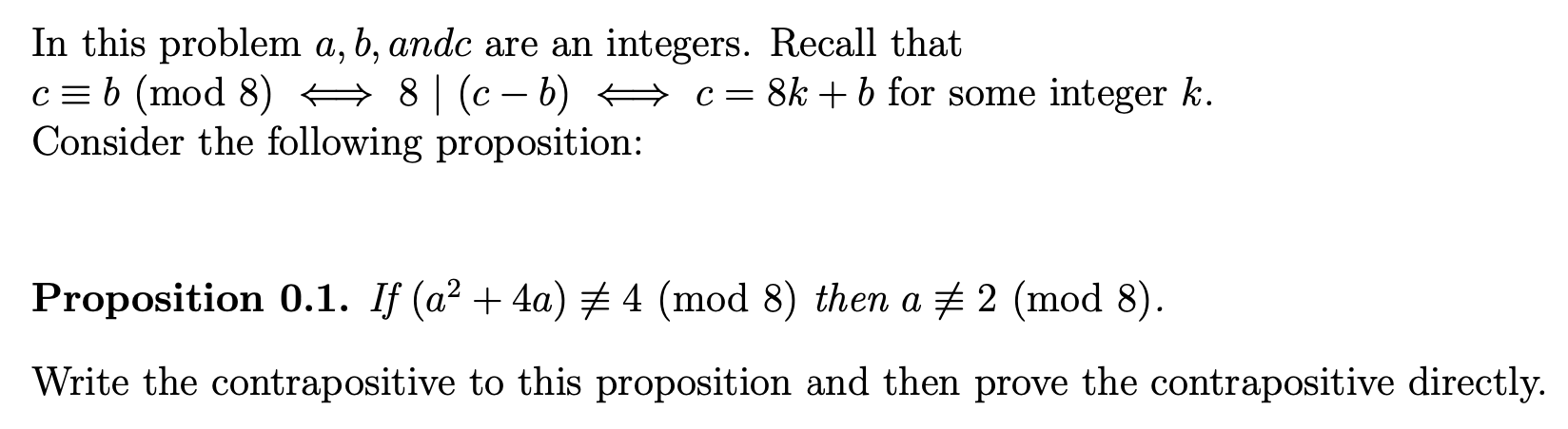 Solved In This Problem A, B,andc Are An Integers. Recall | Chegg.com