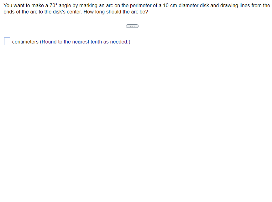 Solved You want to make a 70∘ angle by marking an arc on the | Chegg.com