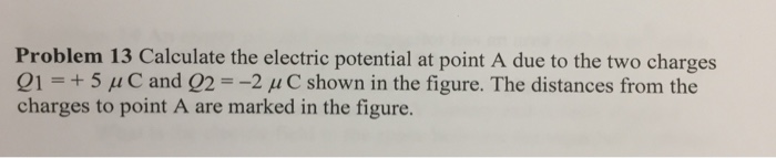 Solved Calculate the electric potential at point A due to | Chegg.com