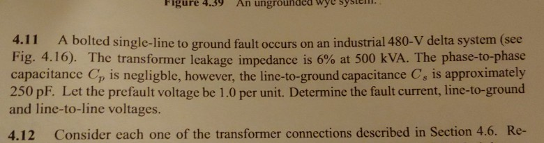 A bolted single-line to ground fault occurs on an | Chegg.com